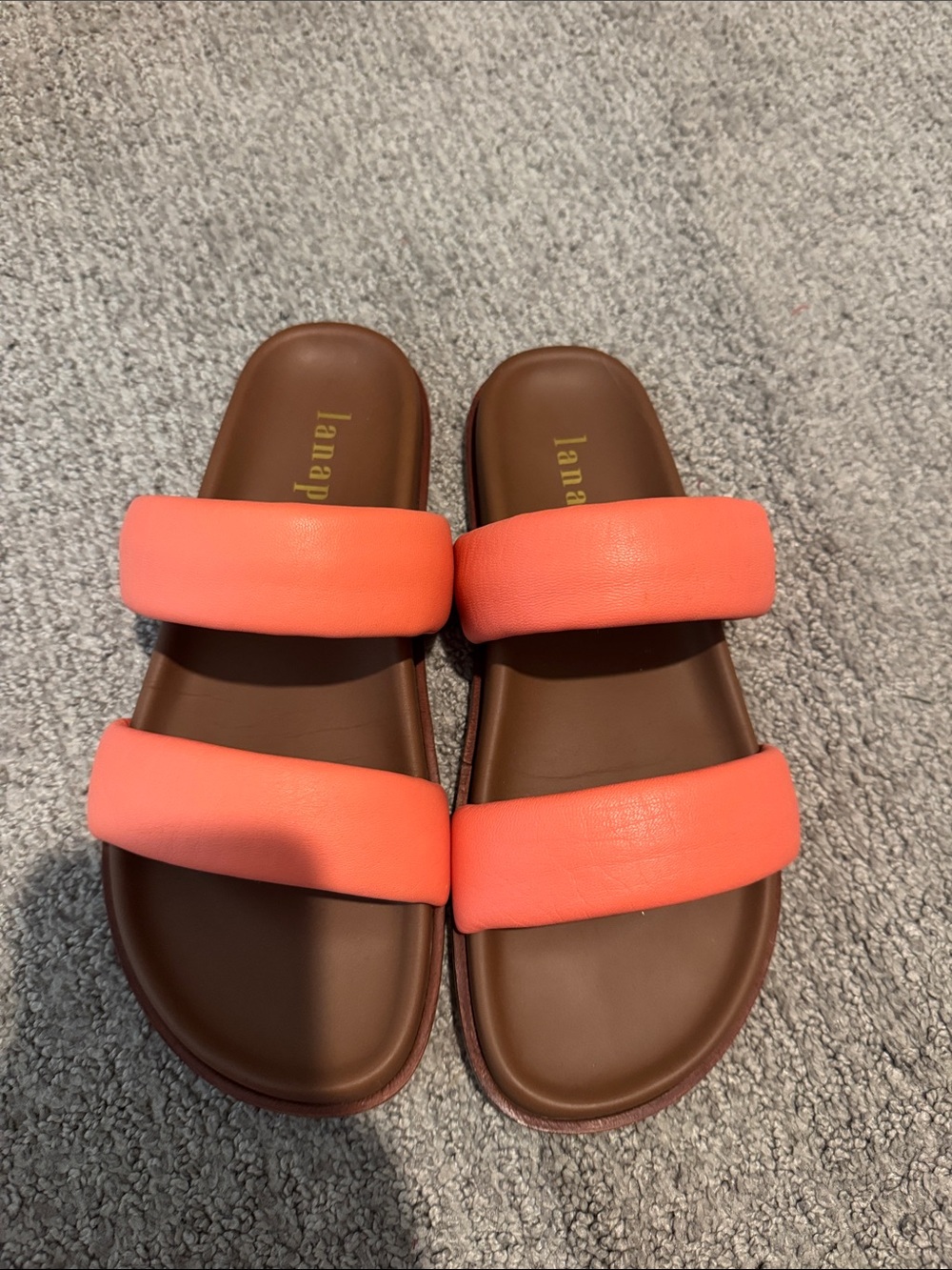 Italian Coral Double-Band Slide Sandals for Women